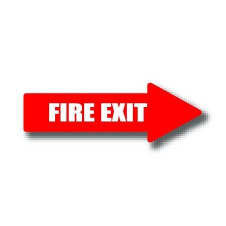 Ergomat 24in x 8in ARROW SIGNS - Fire Exit DSV-SIGN 192 #0451RIGHT -UEN